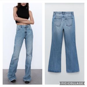 ZARA high rise flare full length blogger insta favorite